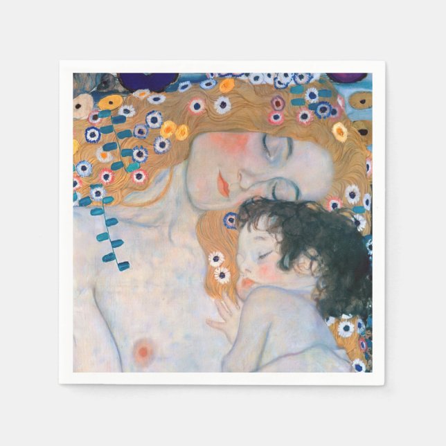 Guardanapo De Papel Gustav Klimt - Mãe e Filho (Frente)