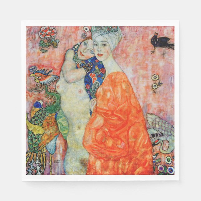 Guardanapo De Papel Gustav Klimt - Mulheres Amigas (Frente)