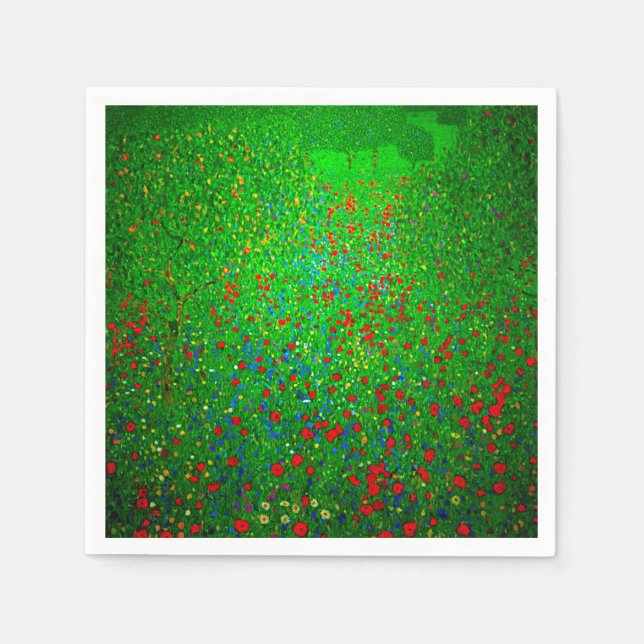 Guardanapo De Papel Gustav Klimt Poppy Field (Frente)