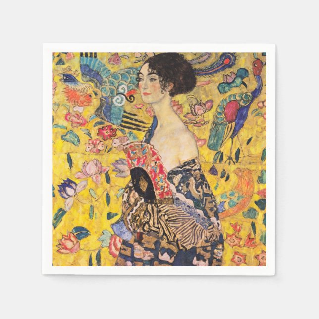 Guardanapo De Papel Gustav Klimt - Senhora com ventilador (Frente)