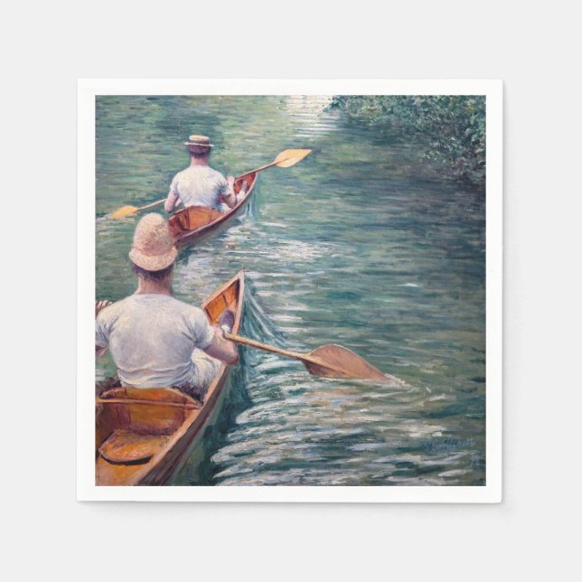 Guardanapo De Papel Gustave Caillebotte - Canoas nos Yerres (Frente)