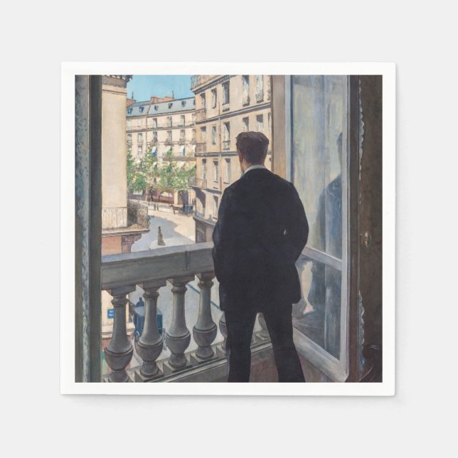 Guardanapo De Papel Gustave Caillebotte - Homem na Janela (Frente)