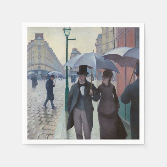 Guardanapo De Papel Gustave Caillebotte - Paris Street; Rainy Day (Frente)