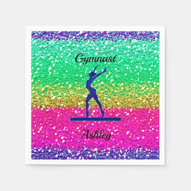 Guardanapo De Papel Gymnastics Beam Sparkle (Frente)