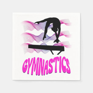 Guardanapo De Papel Gymnastics Pink and Purple Balance Beam