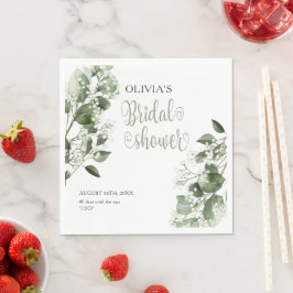 Guardanapo De Papel Gypsophila e Chá de panela Eucalyptus