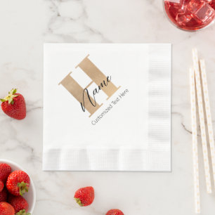 Guardanapo De Papel H & Name Iniciais Modernos Monogramados Personaliz