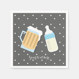 Guardanapo De Papel Há um Bebê Fabricando Canecas de Cerveja Cinza Chu