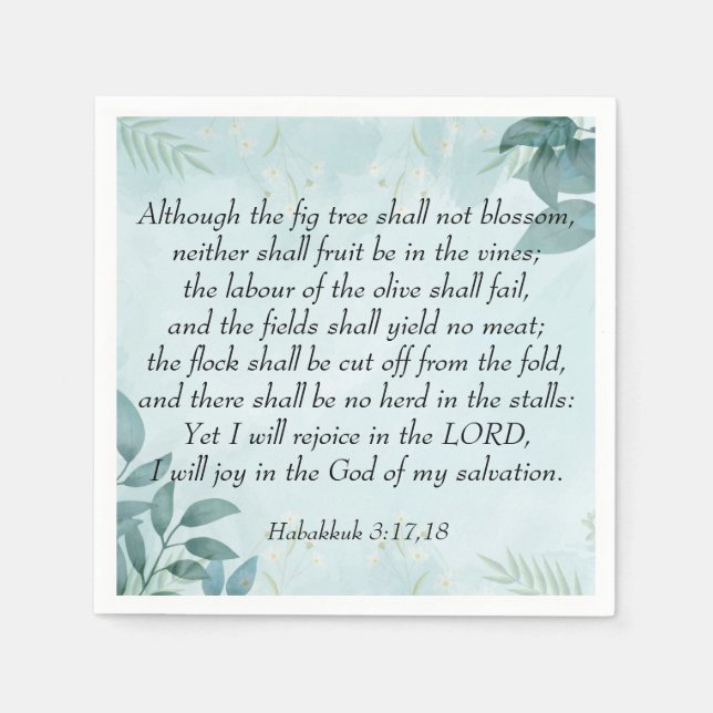Guardanapo De Papel Habakkuk 3:17,18 (Frente)