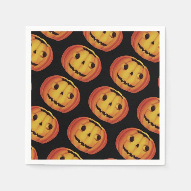 Guardanapo De Papel Halloween antigo, Pumpkin (jack-o-lanterno) (Frente)