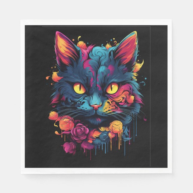 Guardanapo De Papel Halloween/Assustador Cat/Dia dos Mortos (Frente)