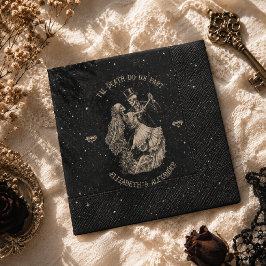 Guardanapo De Papel Halloween Até que a Morte Nos Separe Preto Gótico