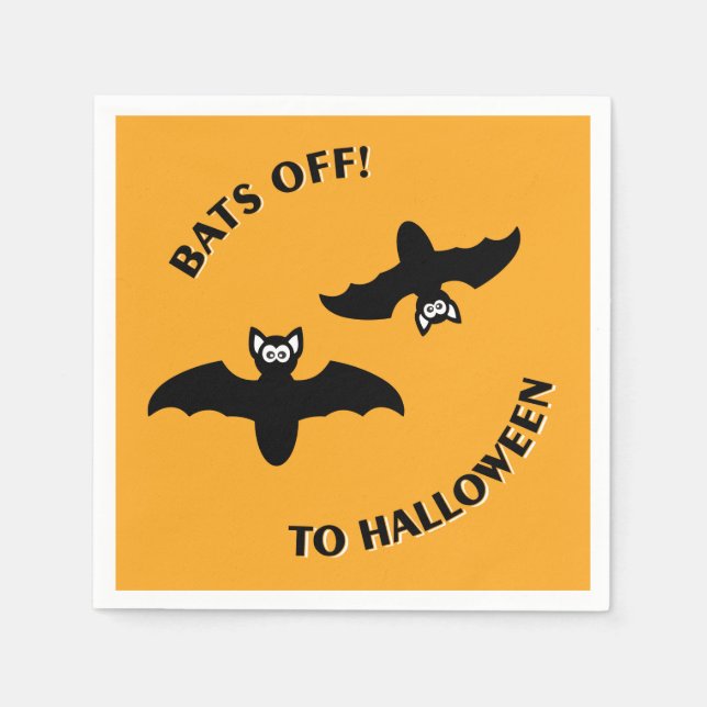 Guardanapo De Papel Halloween Bats Orange (Frente)
