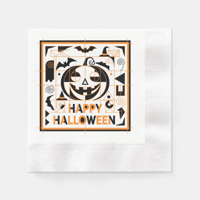 Guardanapo De Papel Halloween Bauhaus Pumpkin (Frente)
