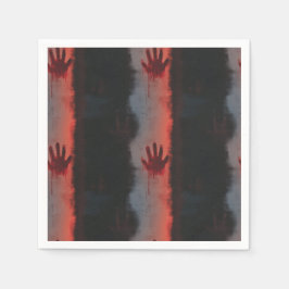 Guardanapo De Papel Halloween Bloody Handprint