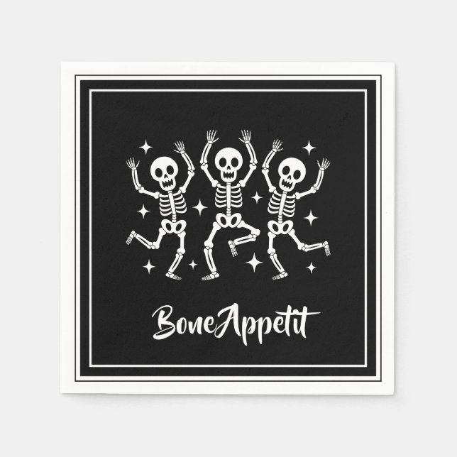 Guardanapo De Papel Halloween Bone Appetit (Frente)