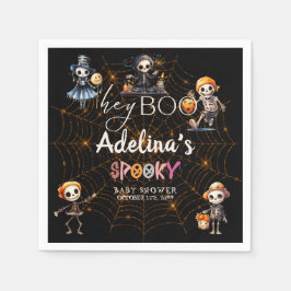 Guardanapo De Papel Halloween Boo Spooky Skeletons Chá de fraldas