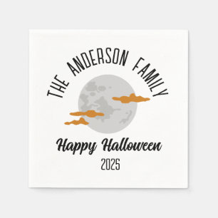 Guardanapo De Papel Halloween Brilhando Nome Personalizado da Lua Comp