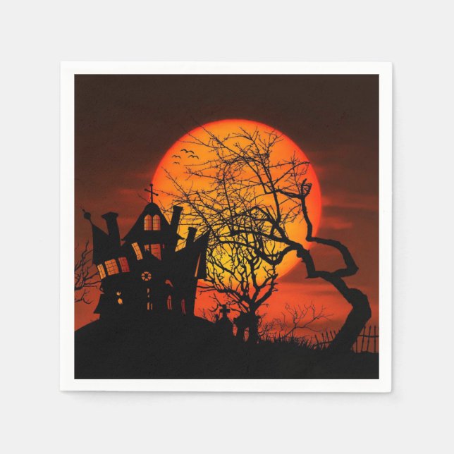 Guardanapo De Papel Halloween Castle Paper Napkin (Frente)