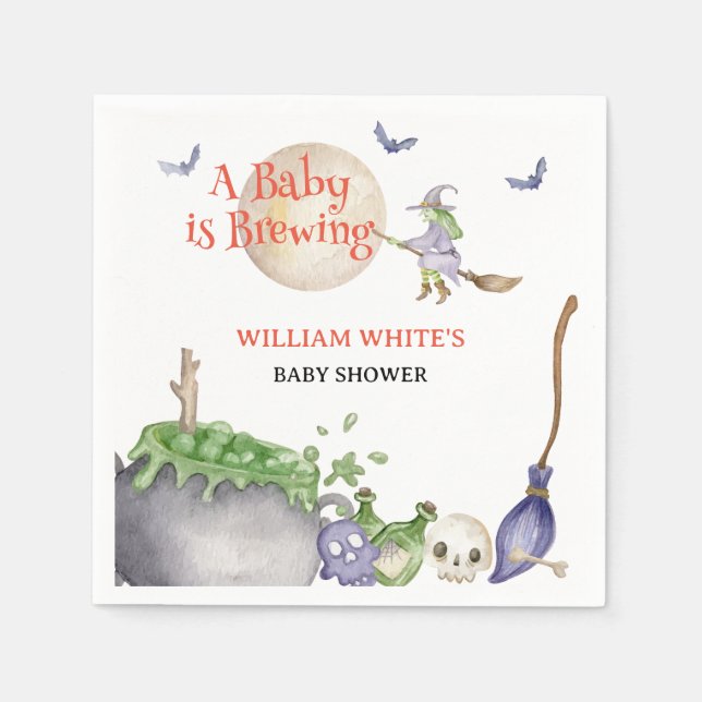 Guardanapo De Papel Halloween Cauldron Baby está criando Chá (Frente)