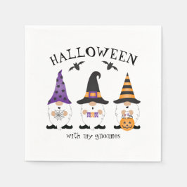 Guardanapo De Papel Halloween Com Minha Gnomos Laranja Roxo