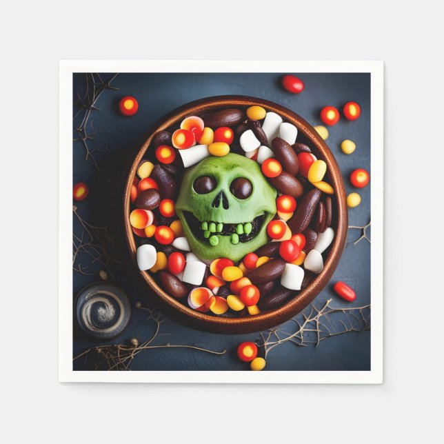 Guardanapo De Papel Halloween Creepy Candy Bowl (Frente)
