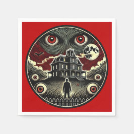 Guardanapo De Papel Halloween da Casa Assombrada de Pesadelos
