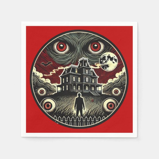Guardanapo De Papel Halloween da Casa Assombrada de Pesadelos (Frente)