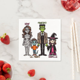 Guardanapo De Papel Halloween da Família Personalizada Bonita e Spooky