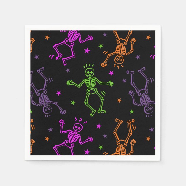 Guardanapo De Papel Halloween Dancing Skeletons (Frente)