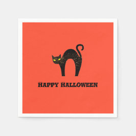Guardanapo De Papel Halloween de Gato Negro Assustador