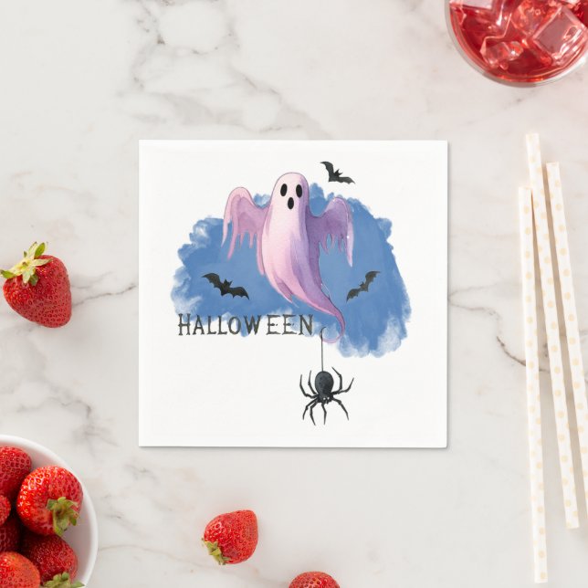 Guardanapo De Papel HALLOWEEN Fantasma Com Aranha (Insitu)