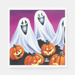 Guardanapo De Papel Halloween Fantasmas e Pumpkins