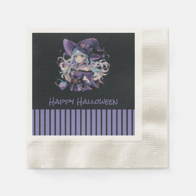 Guardanapo De Papel Halloween/Feiticeira/roxo  (Frente)
