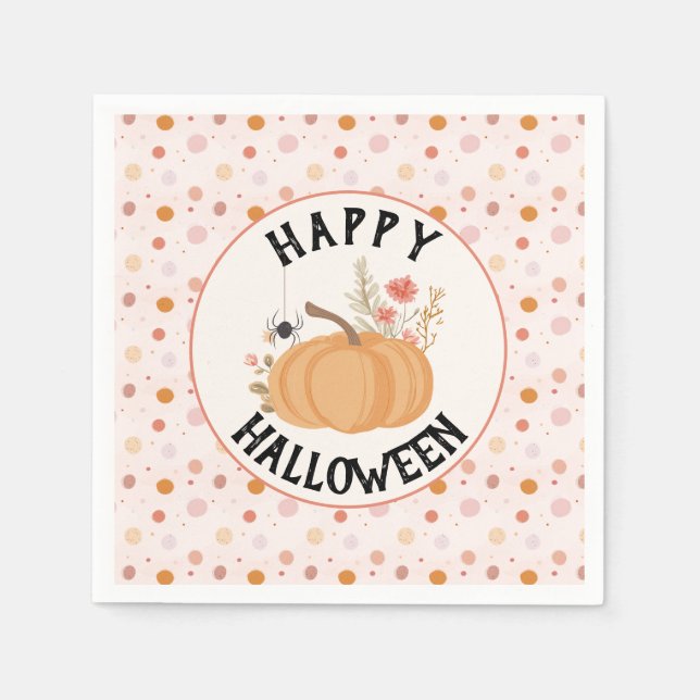 Guardanapo De Papel Halloween Floral Rosa Bonito (Frente)