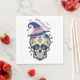 Guardanapo De Papel Halloween Flower Skull