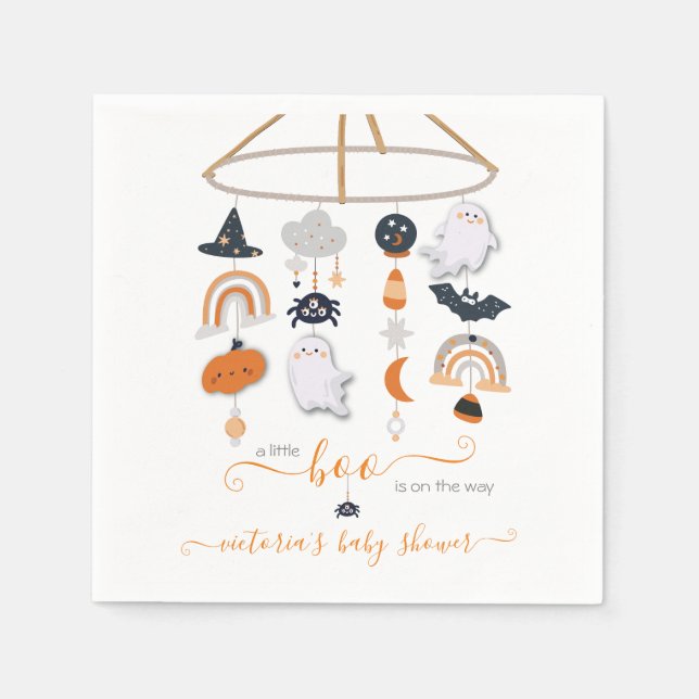 Guardanapo De Papel Halloween Ghost Mobile Girl Chá Napkins (Frente)