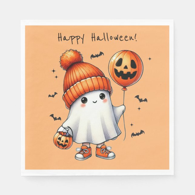 Guardanapo De Papel Halloween Ghost Paper Napkin (Frente)