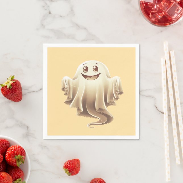 Guardanapo De Papel Halloween Ghost Smiling Paper Napkin (Insitu)