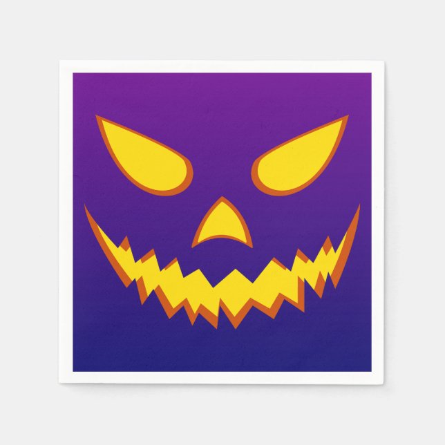 Guardanapo De Papel Halloween Grinning Face Jack o Lanterna Pumpkin (Frente)