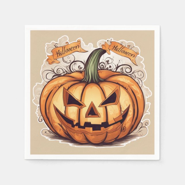 Guardanapo De Papel Halloween: Großer Kürbis -  (Frente)