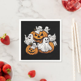 Guardanapo De Papel Halloween: Kleine Geister mit Kürbissen -