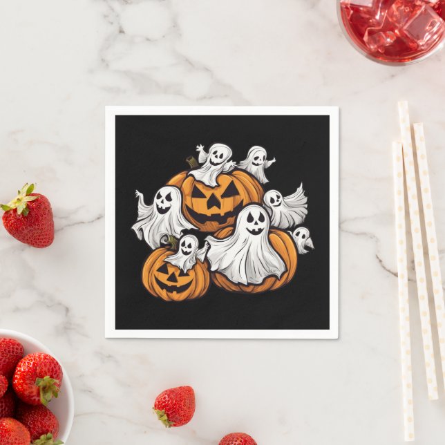 Guardanapo De Papel Halloween: Kleine Geister mit Kürbissen -  (Insitu)
