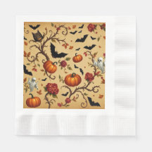 Halloween Medieval French Patterno Paper Napkin