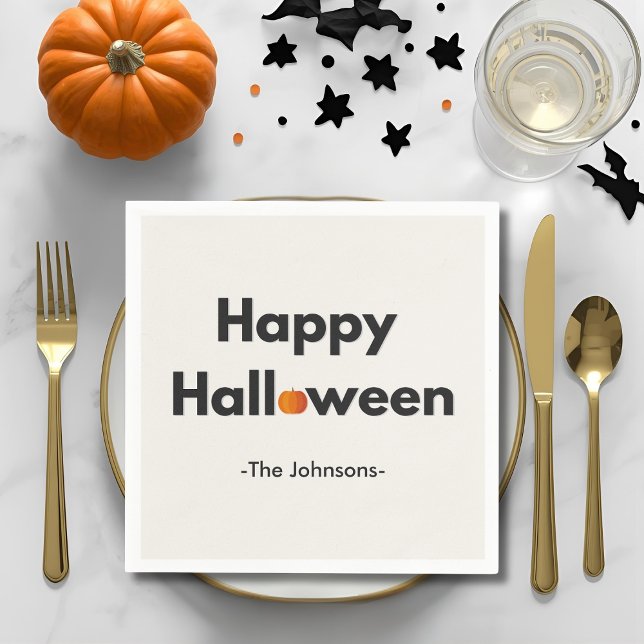 Guardanapo De Papel Halloween Moderno Minimalista - Personalizado (Criador carregado)
