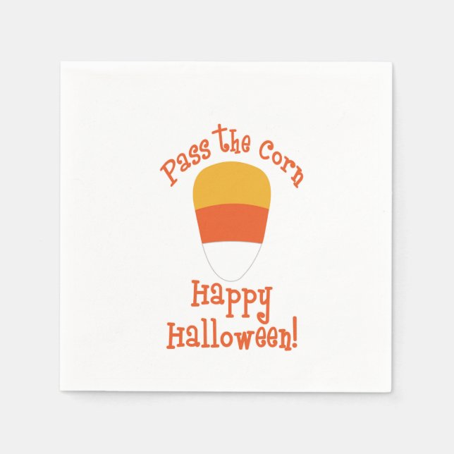 Guardanapo De Papel Halloween Passe o Milho Doce (Frente)