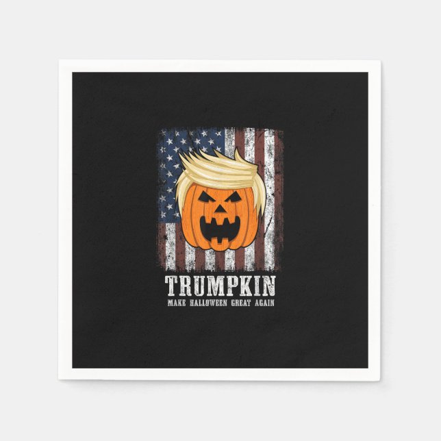 Guardanapo De Papel Halloween Patriótico Trumpkin (Frente)