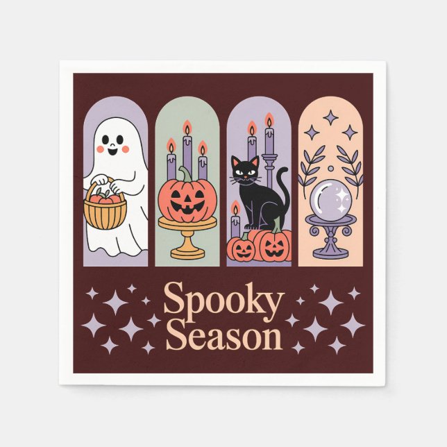 Guardanapo De Papel Halloween Pattern Spooky Season (Frente)