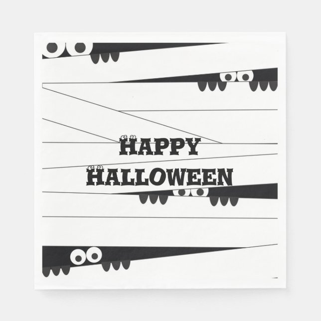 Guardanapo De Papel Halloween Peeking Mummy (Frente)