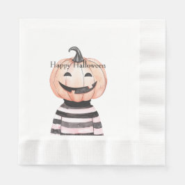 Guardanapo De Papel Halloween Pumpkin Head in T Shirt 